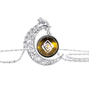 Genshin Impact Eye of God Necklace Anime Game 7 Elements Glass Cabochon Moon Shape Pendant Necklaces
