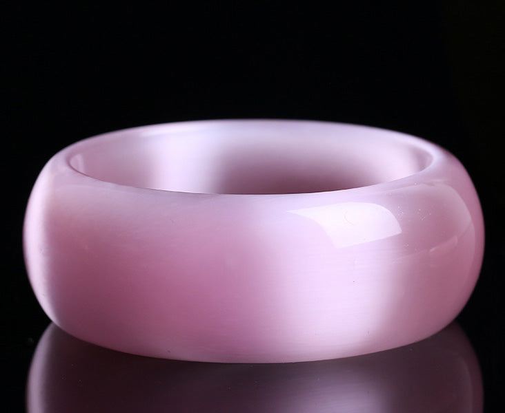 Genuine Bright Pink Natural Cat Eye Stone Bangle Bracelet ,Fine Opal Bangle Jewelry Lucky Gift For Woman Can Drop Shipping