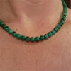 Genuine Malachite Crystal Necklace for Men/women 6mm Bead Size Handmade in China,protection Stone Green Malachite Choker