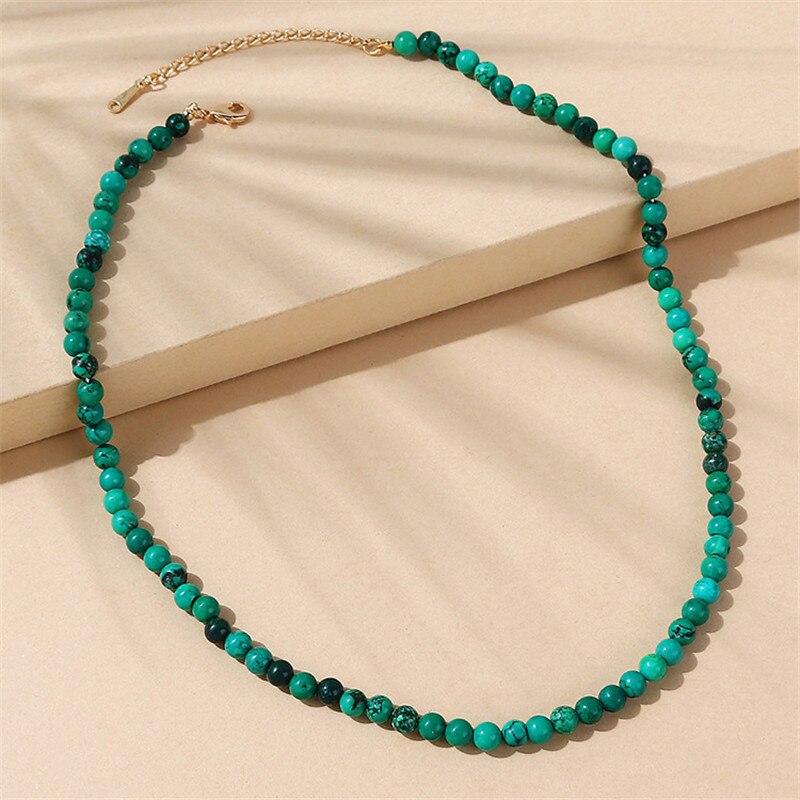 Genuine Malachite Crystal Necklace for Men/women 6mm Bead Size Handmade in China,protection Stone Green Malachite Choker