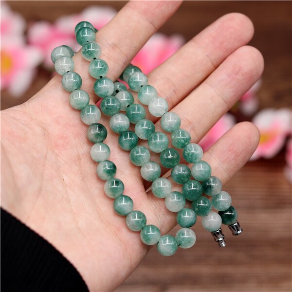 Genuine Natural Green 8mm Jade Beads Necklace Jadeite Jewelry Charm Accessories Lucky Amulet Gifts for Women Her Men