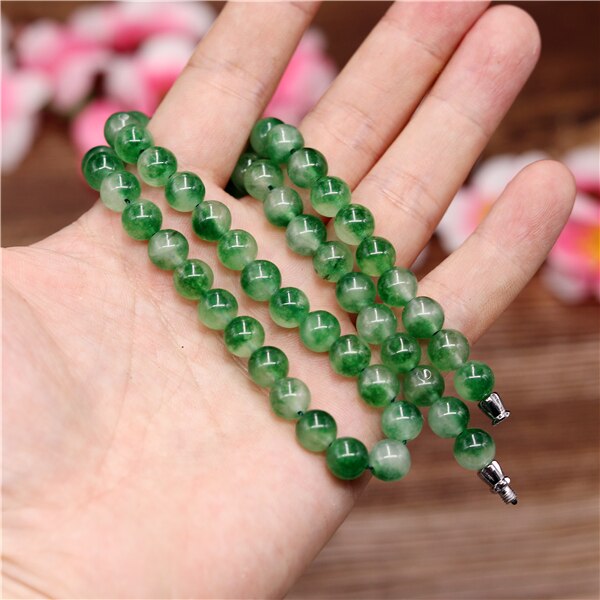 Genuine Natural Green 8mm Jade Beads Necklace Jadeite Jewelry Charm Accessories Lucky Amulet Gifts for Women Her Men
