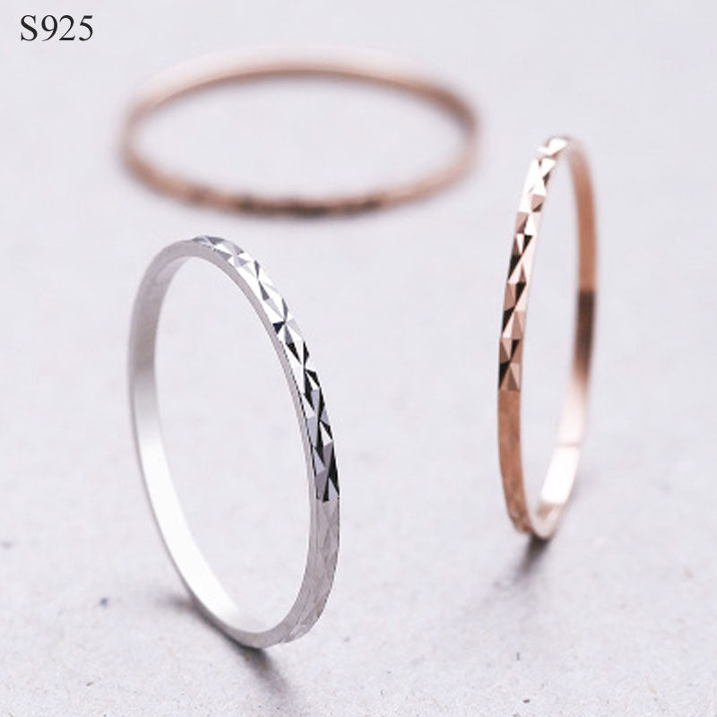 Genuine Real Pure Solid 925 Sterling Silver Rings for Women Jewelry Rose Gold Round Circle Female Finger Ring Bague China Size