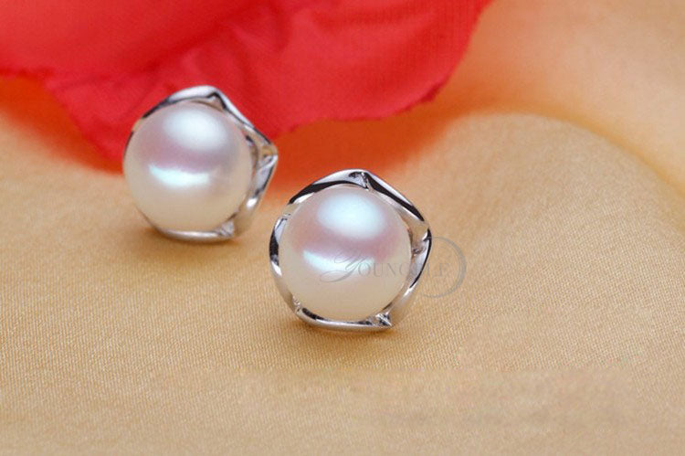 Genuine natural pearl earrings for women wedding black pearl earrings 925 sterling silver jewelry girl best birthd gift white