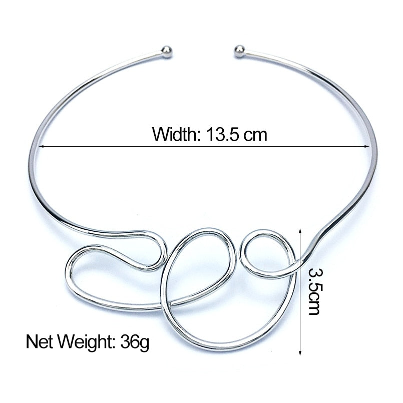 Geometric Alloy Chokers Necklaces For Women Punk Fashion Jewelry Design Statement Bib Collar Necklace