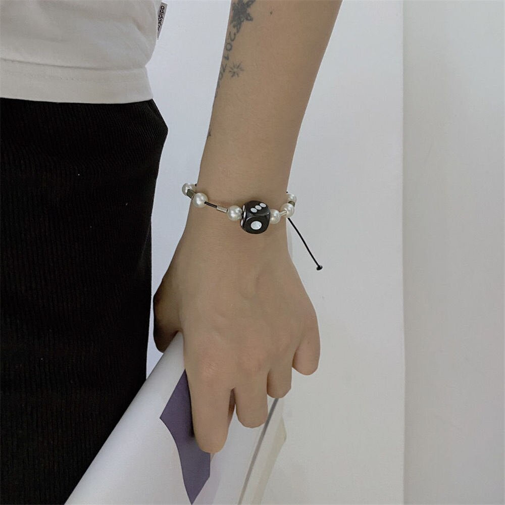 Geometric Beads Hip Hop Necklaces Jewelry For Women Pearl Smiley Skull Rope Adjustable Choker Necklace Punk Harajuku New