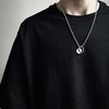 Geometric Circle Dual-Purpose Titanium Steel Necklace 2021Temperament Men and Women Hip-hop Punk Style Pendant Does