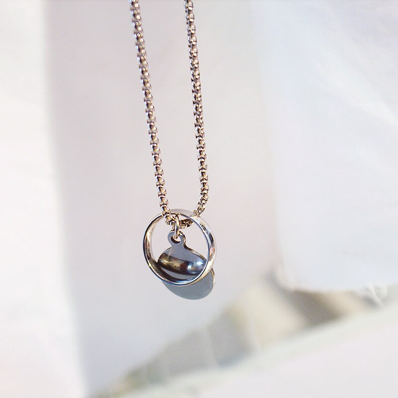 Geometric Circle Dual-Purpose Titanium Steel Necklace 2021Temperament Men and Women Hip-hop Punk Style Pendant Does