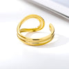 Geometric Cross Twist Rings For Women Stainless Steel Gold Color Open Female Ring 2023 Trend Party Jewelry anillos mujer