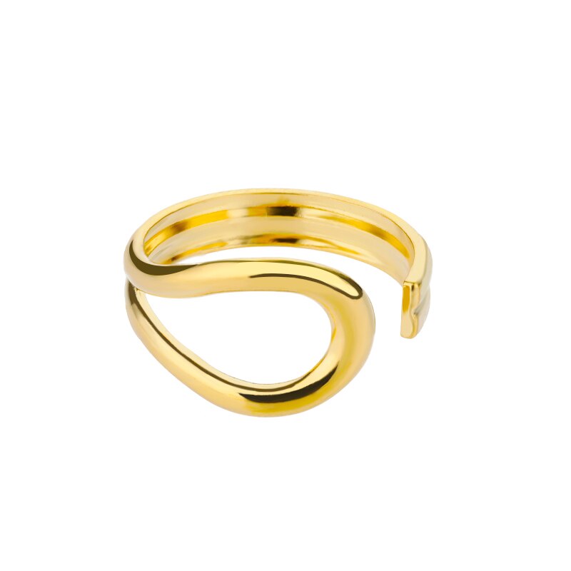 Geometric Cross Twist Rings For Women Stainless Steel Gold Color Open Female Ring 2023 Trend Party Jewelry anillos mujer