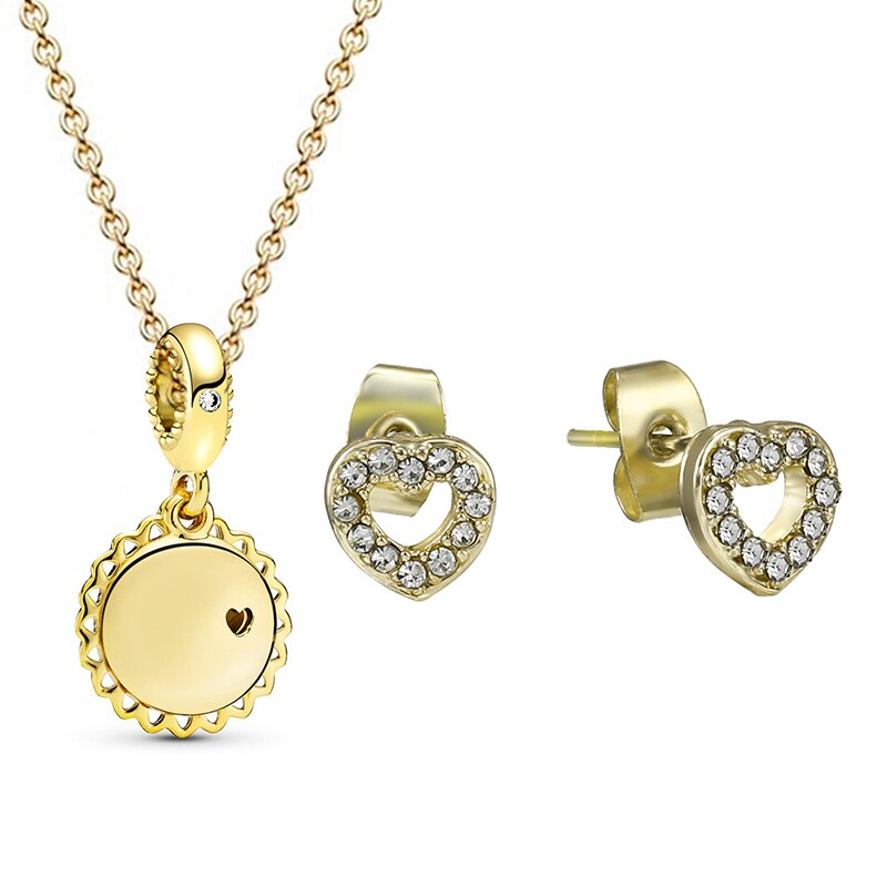 Gold Color Crystal Jewelry Sets NE+EA 20 Styles Fine Earrings Necklace Jewelry Set For Women Wedding Jewelry Dropshippig