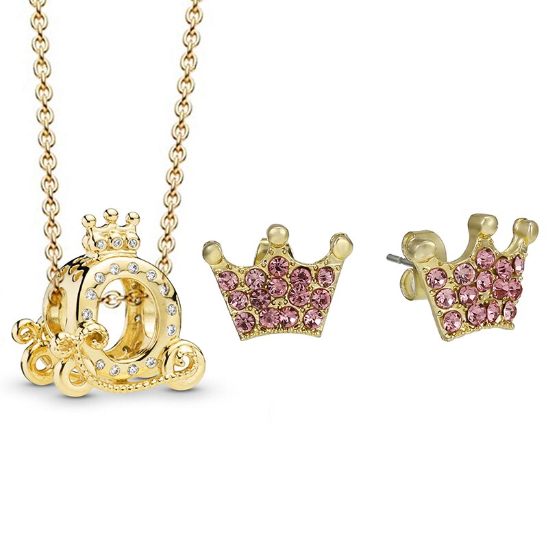 Gold Color Crystal Jewelry Sets NE+EA 20 Styles Fine Earrings Necklace Jewelry Set For Women Wedding Jewelry Dropshippig