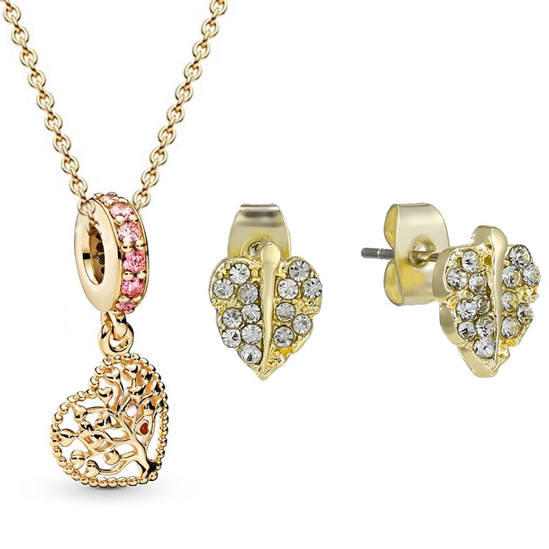 Gold Color Crystal Jewelry Sets NE+EA 20 Styles Fine Earrings Necklace Jewelry Set For Women Wedding Jewelry Dropshippig