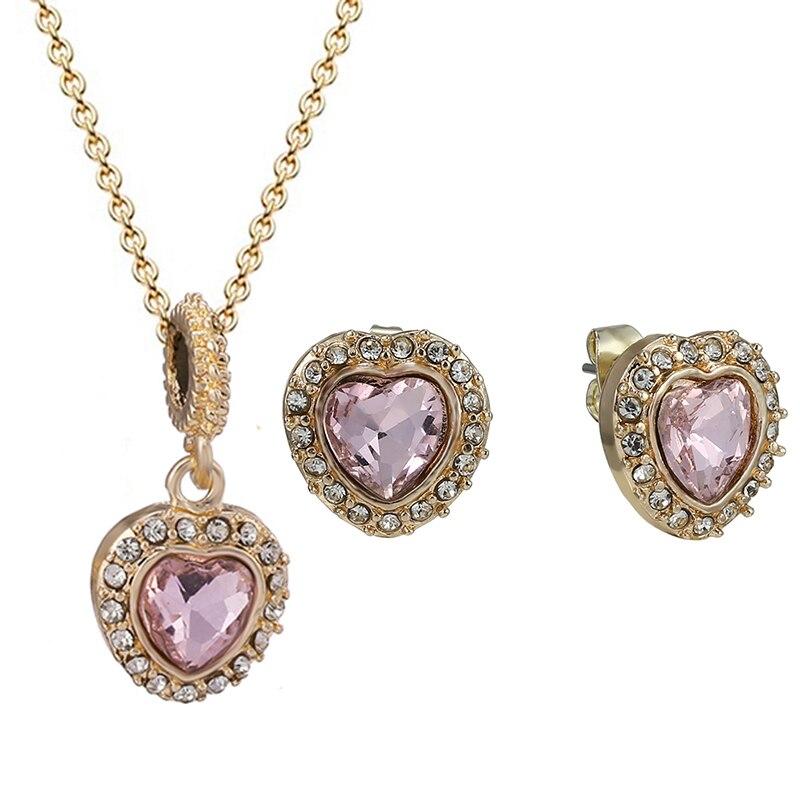 Gold Color Crystal Jewelry Sets NE+EA 20 Styles Fine Earrings Necklace Jewelry Set For Women Wedding Jewelry Dropshippig