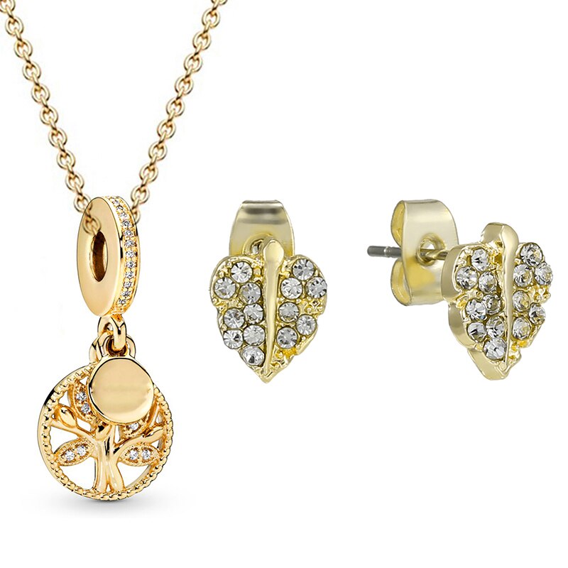 Gold Color Crystal Jewelry Sets NE+EA 20 Styles Fine Earrings Necklace Jewelry Set For Women Wedding Jewelry Dropshippig