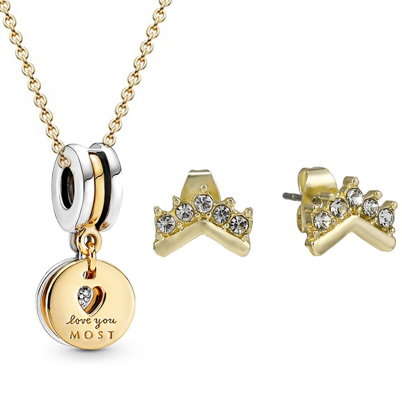 Gold Color Crystal Jewelry Sets NE+EA 20 Styles Fine Earrings Necklace Jewelry Set For Women Wedding Jewelry Dropshippig