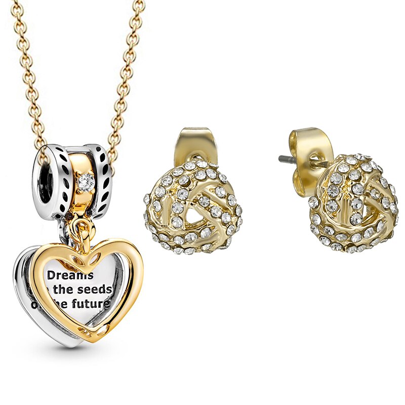 Gold Color Crystal Jewelry Sets NE+EA 20 Styles Fine Earrings Necklace Jewelry Set For Women Wedding Jewelry Dropshippig