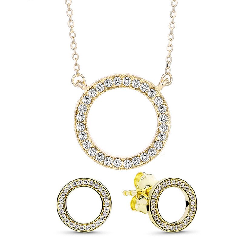 Gold Color Crystal Jewelry Sets NE+EA 20 Styles Fine Earrings Necklace Jewelry Set For Women Wedding Jewelry Dropshippig