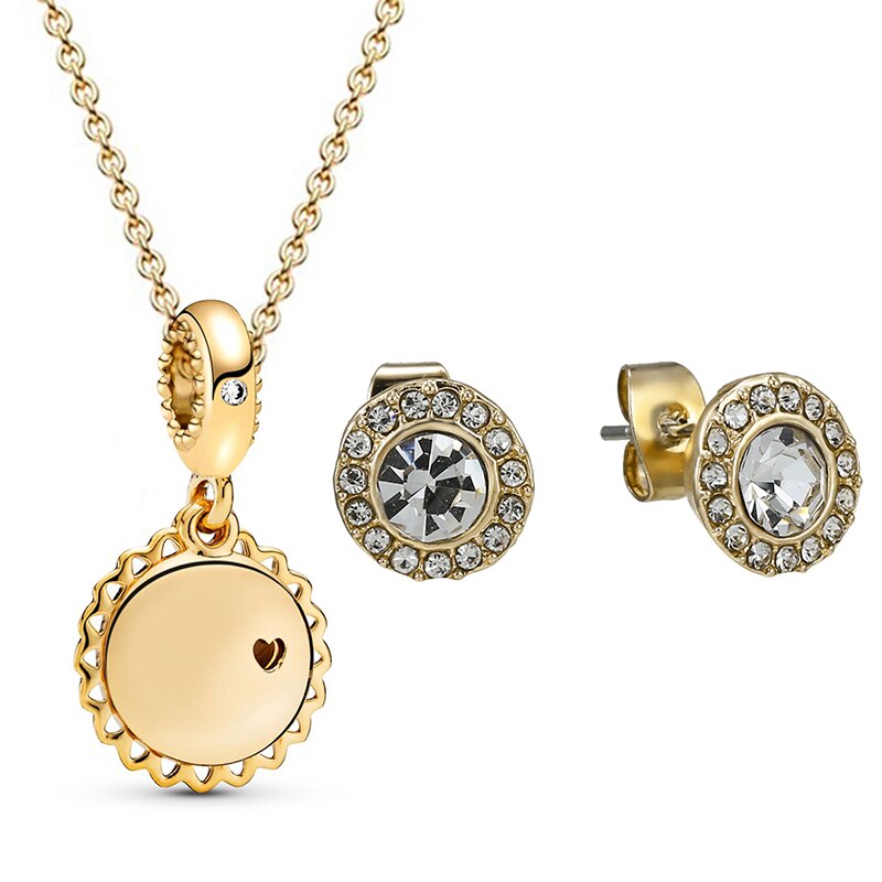 Gold Color Crystal Jewelry Sets NE+EA 20 Styles Fine Earrings Necklace Jewelry Set For Women Wedding Jewelry Dropshippig