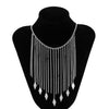 Gold Color Short Necklace for Women Sequin Tassel Necklaces Ladies Metal Chain Choker Necklace Jewelry Girl Wedding Collares
