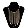Gold Color Short Necklace for Women Sequin Tassel Necklaces Ladies Metal Chain Choker Necklace Jewelry Girl Wedding Collares