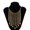 Gold Color Short Necklace for Women Sequin Tassel Necklaces Ladies Metal Chain Choker Necklace Jewelry Girl Wedding Collares