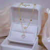 Gold Plated Double Layer Heart Necklace Shining Bling AAA Zircon Romantic Girl Clavicle Chain Elegant Charm Lady Wedding Jewelry