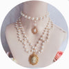 Gorgeous Vintage Rococo Style Wedding Lolita Princess Multilayer Pearl Lace Gem Necklace Collarbone Chain Necklet