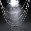 korean 925 Stamped Silver tassel Smooth Beads Chain Necklace For Women Jewelry Wedding party Christmas Gifts