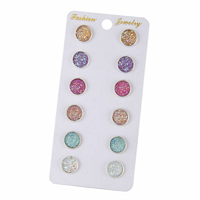 H22 Hot Sale Crystal Pearl Earring Set 6 Pairs/Set Mixed Stud Earrings For Women Vintage Earring Set Gift Wholesale Dropshipping