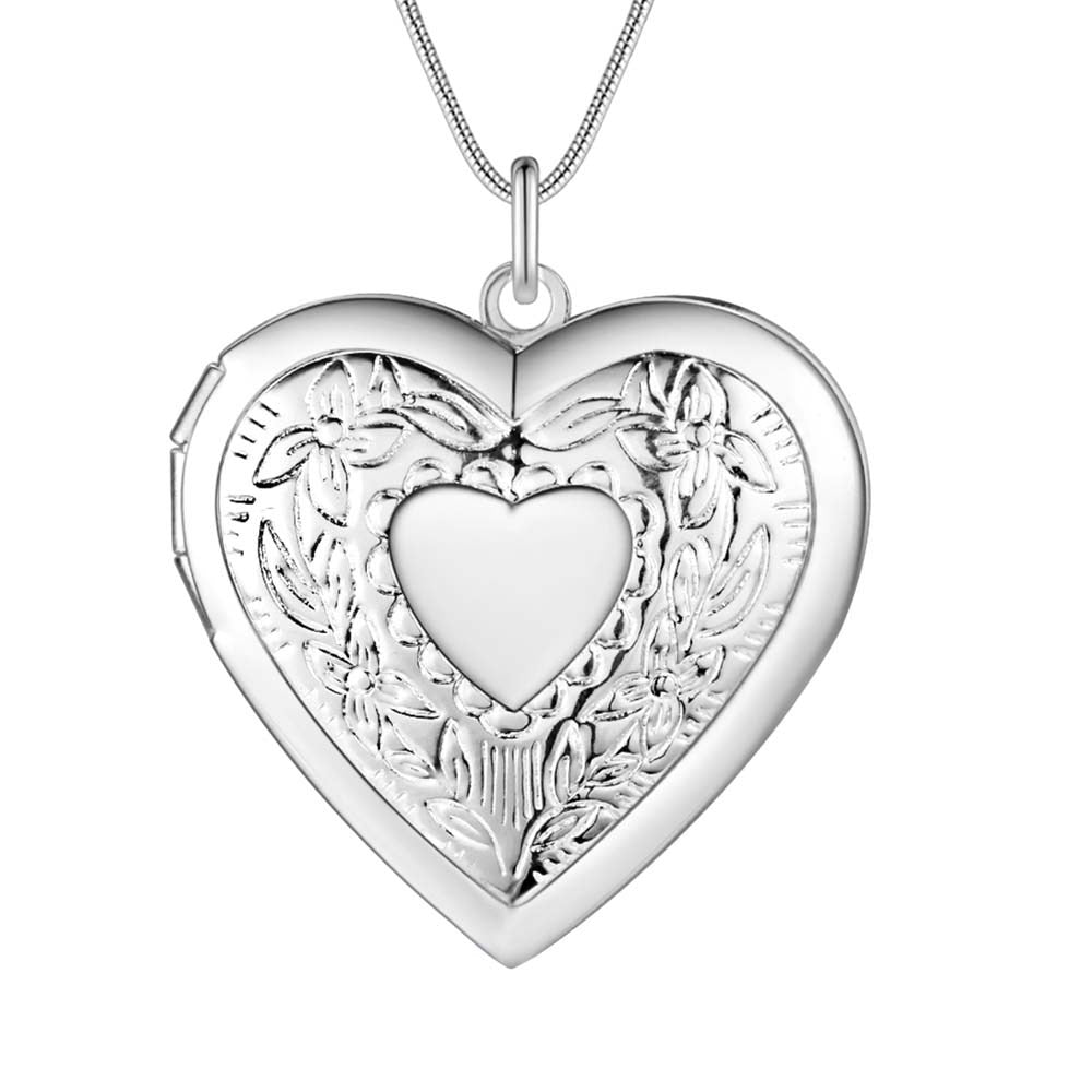 Charms designer 925 Stamped Silver trend Heart photo frame Pendant Necklace for woman party Jewelry Holiday Gifts