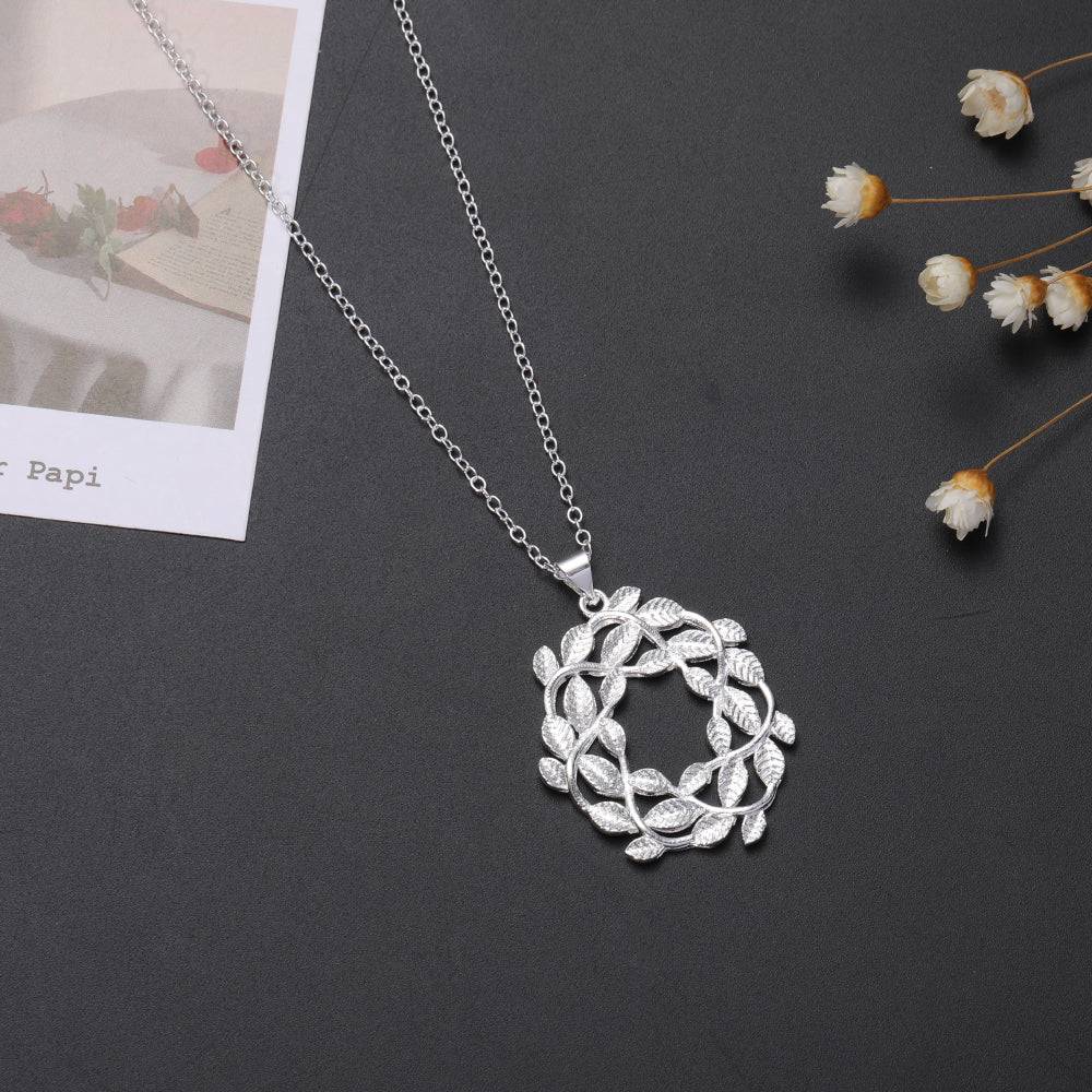 925 Stamped Silver fine Flowers leaves Pendant Necklace for Women Christmas Gifts Party wedding Jewelry