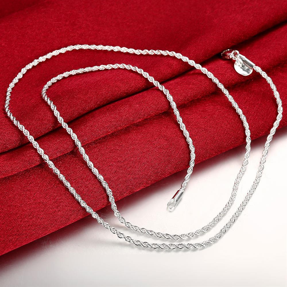 korean 2MM Twisted Rope Chain 925 Stamped Silver Necklace for women Mens   party wedding accessories Jewelry gift