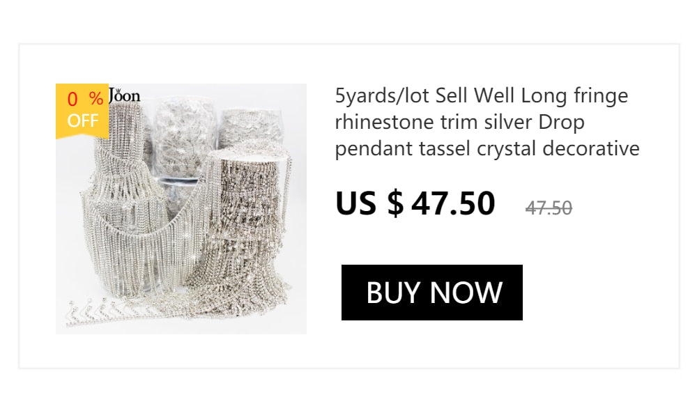 1 yard Long tassel crystal rhinestone fringe trim Silver crystal decorative metal chain clothing accessories ML074