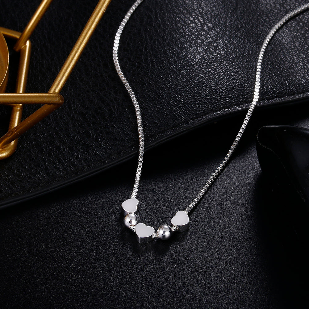 925 Stamped Silver charms romantic heart Pendant Necklace for woman fine party wedding Jewelry Christmas Gifts