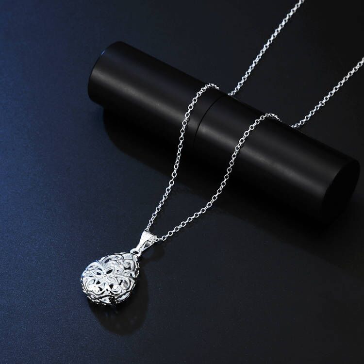 Street trend 925 Stamped silver Hollow water drop pendant necklaces for women party wedding got engaged jewelry gifts