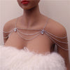 Unique Rhinestone Shoulder Chain Wedding Bridal Jewelry Sexy Shoulder Body Chain Bling Crystal Water Drop Necklace