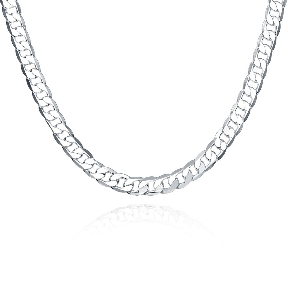 925 Stamped Silver Classic men's 8mm geometry Necklace for woman charm wedding party Jewelry Holiday gifts