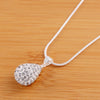 Charms Beautiful  AAA Zircon 925 Stamped Silver Drop-Shaped Pendant Necklace For Women party Jewelry Gifts