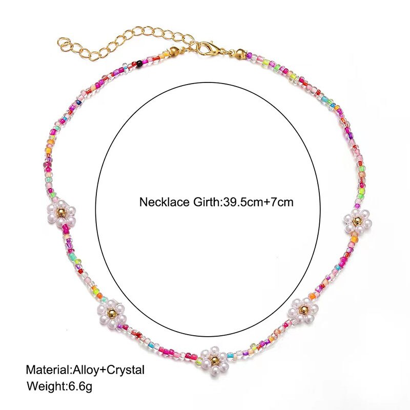 HMES White Imitation Pearl Collar Necklace Pearl Flower Engagement Necklace Lady Glamour Jewelry