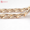 (29871)1 Meter Champagne gold Color Plated Flat Extended Chains Aluminum Chains Necklace Chains Diy Jewelry Findings Accessories