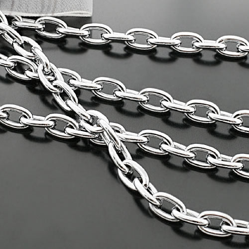 (16551-G)1 Meter Width 4.5MM 6MM 7MM Stainless Steel Color Iron Round Oval Shape Link Chains  Connect Chains