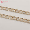 (29871)1 Meter Champagne gold Color Plated Flat Extended Chains Aluminum Chains Necklace Chains Diy Jewelry Findings Accessories