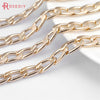 (29871)1 Meter Champagne gold Color Plated Flat Extended Chains Aluminum Chains Necklace Chains Diy Jewelry Findings Accessories
