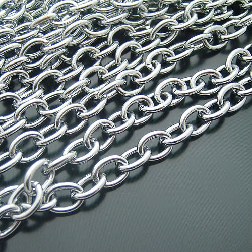 (16551-G)1 Meter Width 4.5MM 6MM 7MM Stainless Steel Color Iron Round Oval Shape Link Chains  Connect Chains