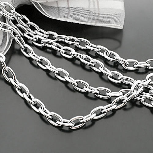 (16551-G)1 Meter Width 4.5MM 6MM 7MM Stainless Steel Color Iron Round Oval Shape Link Chains  Connect Chains
