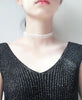 HUANZHI 2021 Sweet  Wavy Flower White Lace Imitation Pearl Pendant Clavicle Chain Choker Necklace for Women Wedding Jewelry