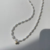 HUANZHI 2022 Vintage Colourful Pearl Choker Resin Flower Transparent Beads Pink Crystal Necklace for Women Wedding Jewelry