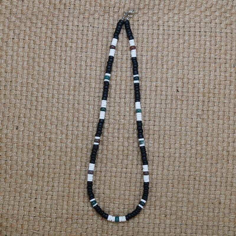 Handmade Tiger Eye Stone Necklace Men Natural Coconut Shell Necklace Male Tribal Jewelry Surfer Necklace Men Accessories CO-09