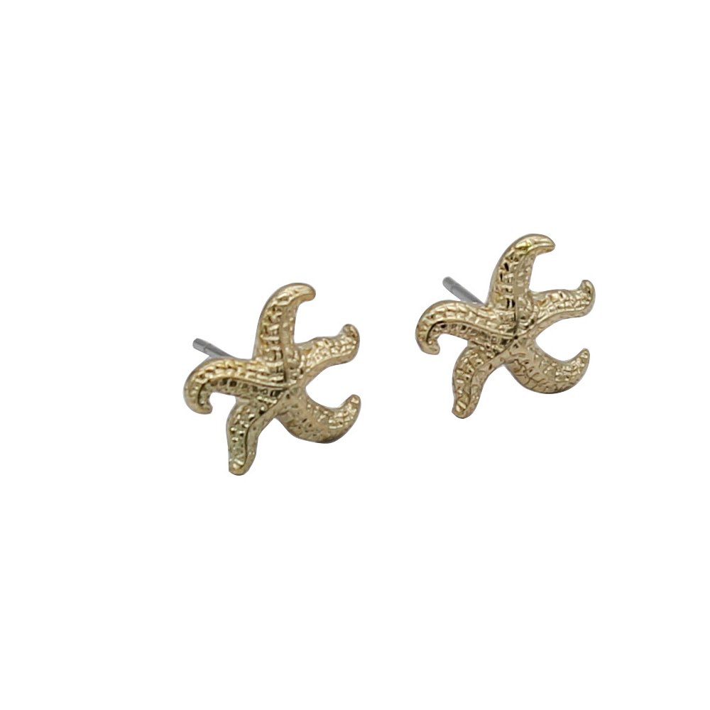2020 New Women Fashion Jewelry Gold Tone Starfish Tortoise Shell Conch Stud Earrings AD08 Gift for Girls Lady